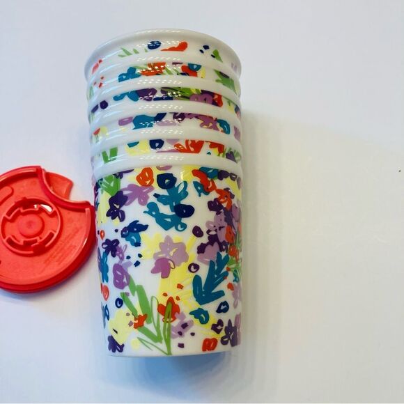 STARBUCKS 2016 Spring Floral Ceramic Travel Tumbler Flowers Mug Coffee Cup 10 Oz - Picture 6 of 7
